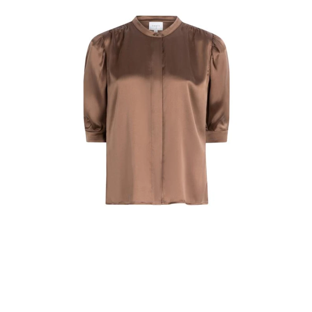 Dante 6 Zijden gerimpelde blouse in taupe Brown Dames