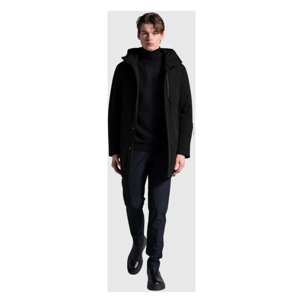 Duno Zwarte Parka met 3-laags stof Black Heren