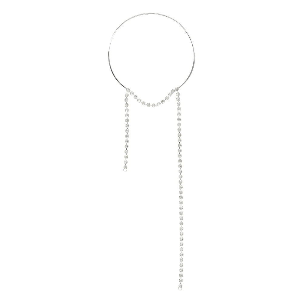 Mm6 Maison Margiela Women's Gray Rhinestone Pendant Necklace