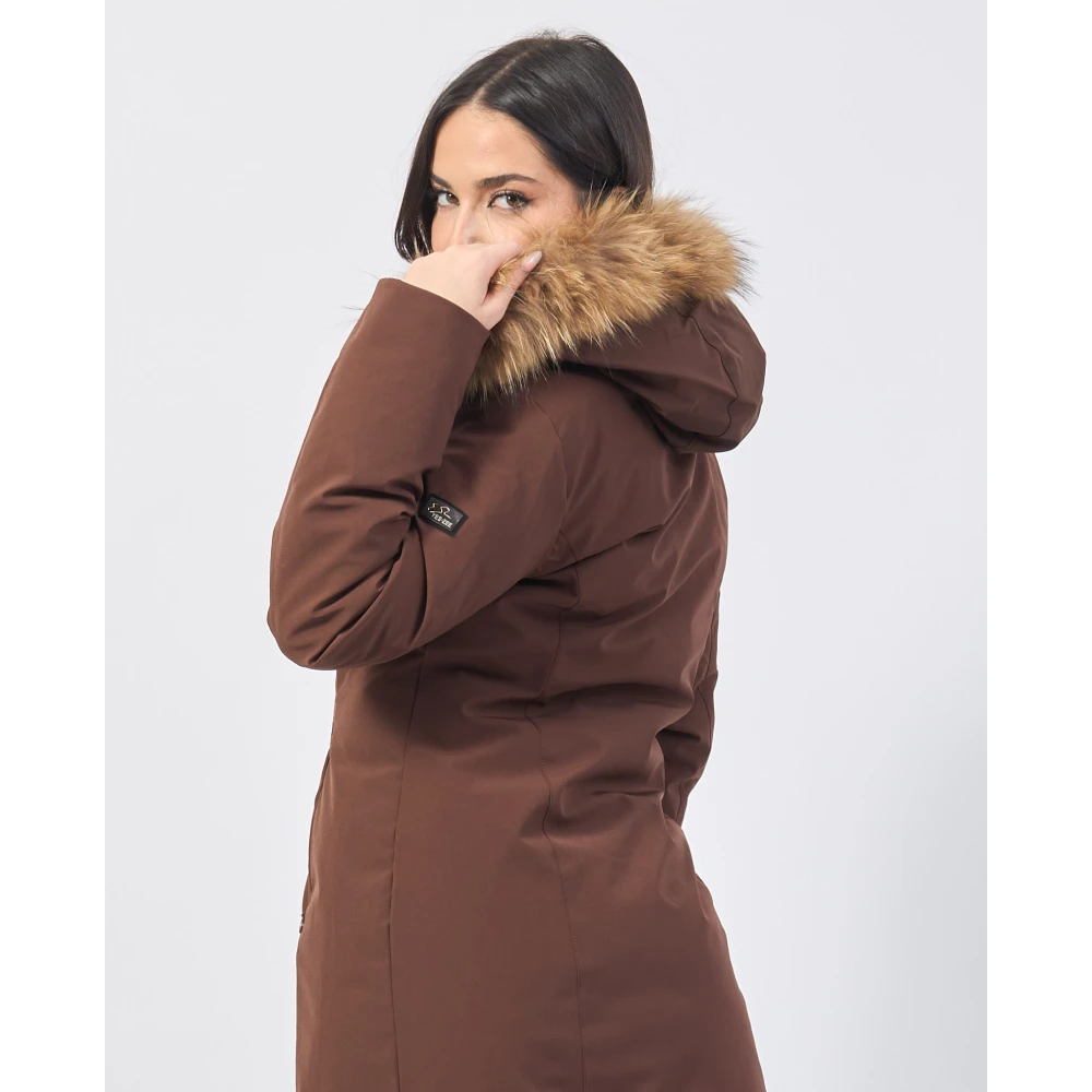 YES ZEE Bruine Winterjas voor Mannen Brown Dames