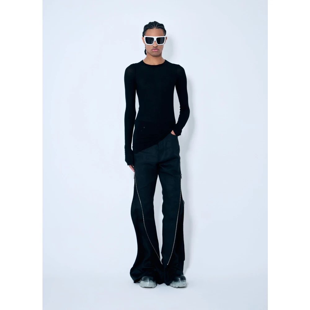 Rick Owens Linnen Banana Broek met Ritssluiting Black Heren