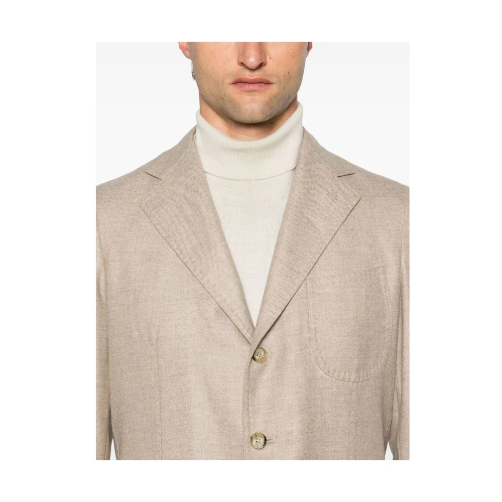 Gabo Napoli Bruine Wollen Blend Jas Keperbinding Brown Heren