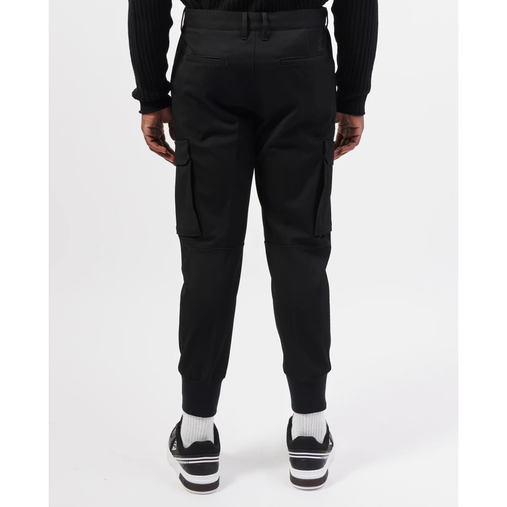 Hugo Boss Slim Fit Trendy Broek met Cargo Zakken Black Heren