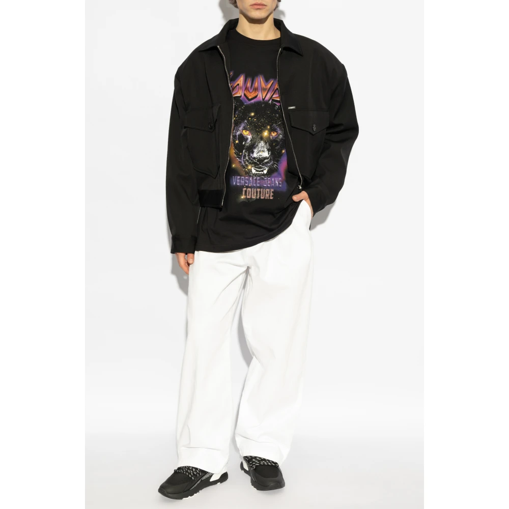 Versace Jeans Couture Bedrukt T-shirt Black Heren