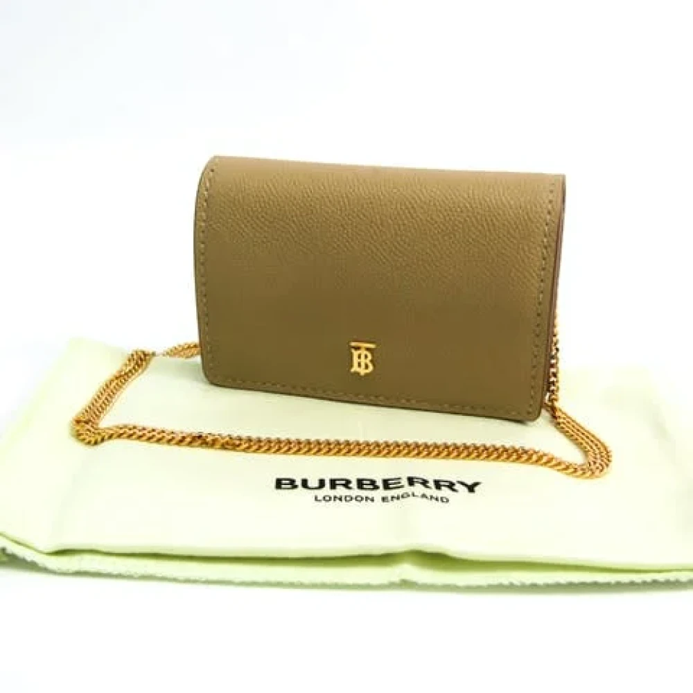 Burberry Vintage Pre-owned Leather crossbody-bags Beige Dames