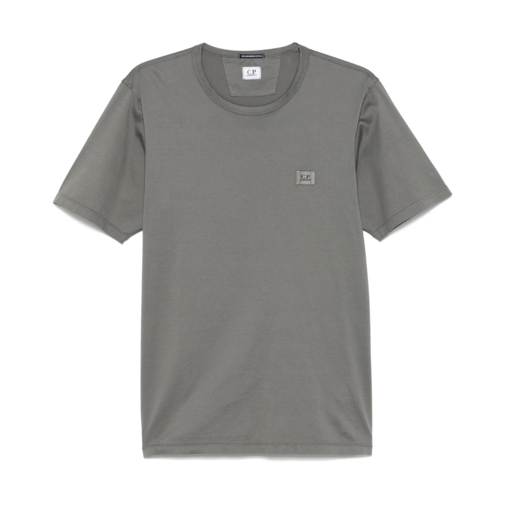 C.P. Company Grijze Crew Neck Korte Mouw Shirt Gray Heren