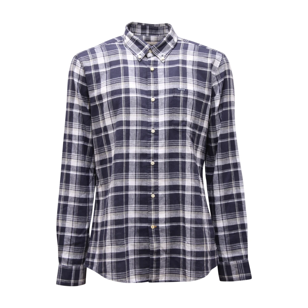 Barbour Men's Blue Tailored Linen/Cotton Shirt With Pocket - Casual Shirts - L - Shirts