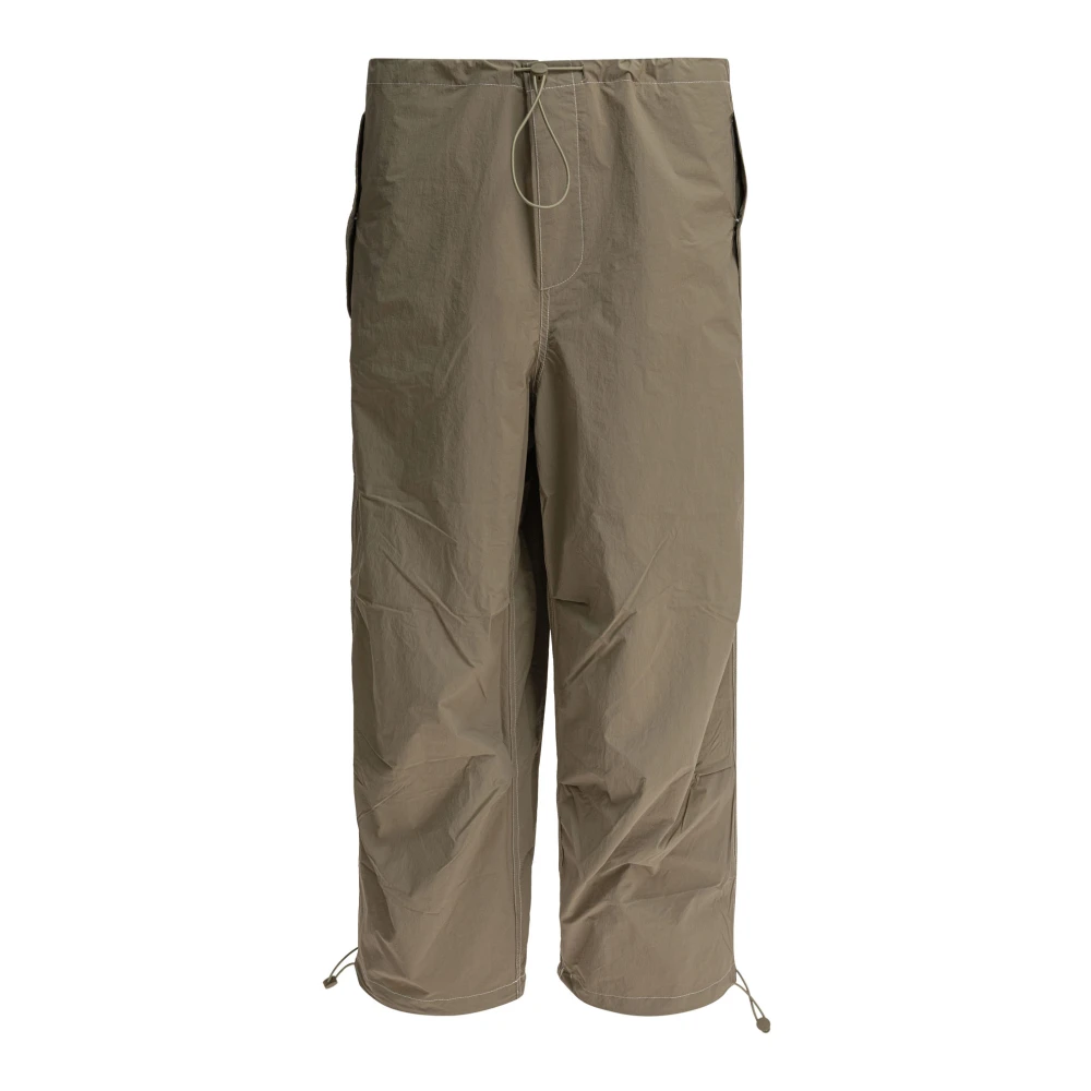 Autry Men's Green Straight Trousers, Xs, Nylon Reflex Parachute Trousers