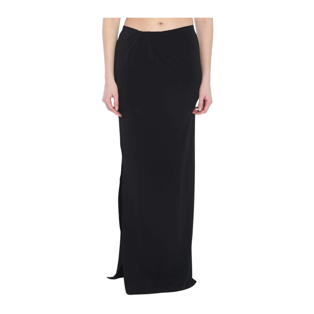Jacquemus Donna Nero Gonna Maxi Asimmetrica Drappeggiata