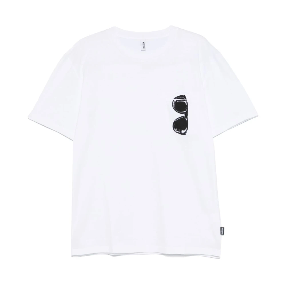 Moschino Wit Borstzak Crew Neck T-shirt White Heren