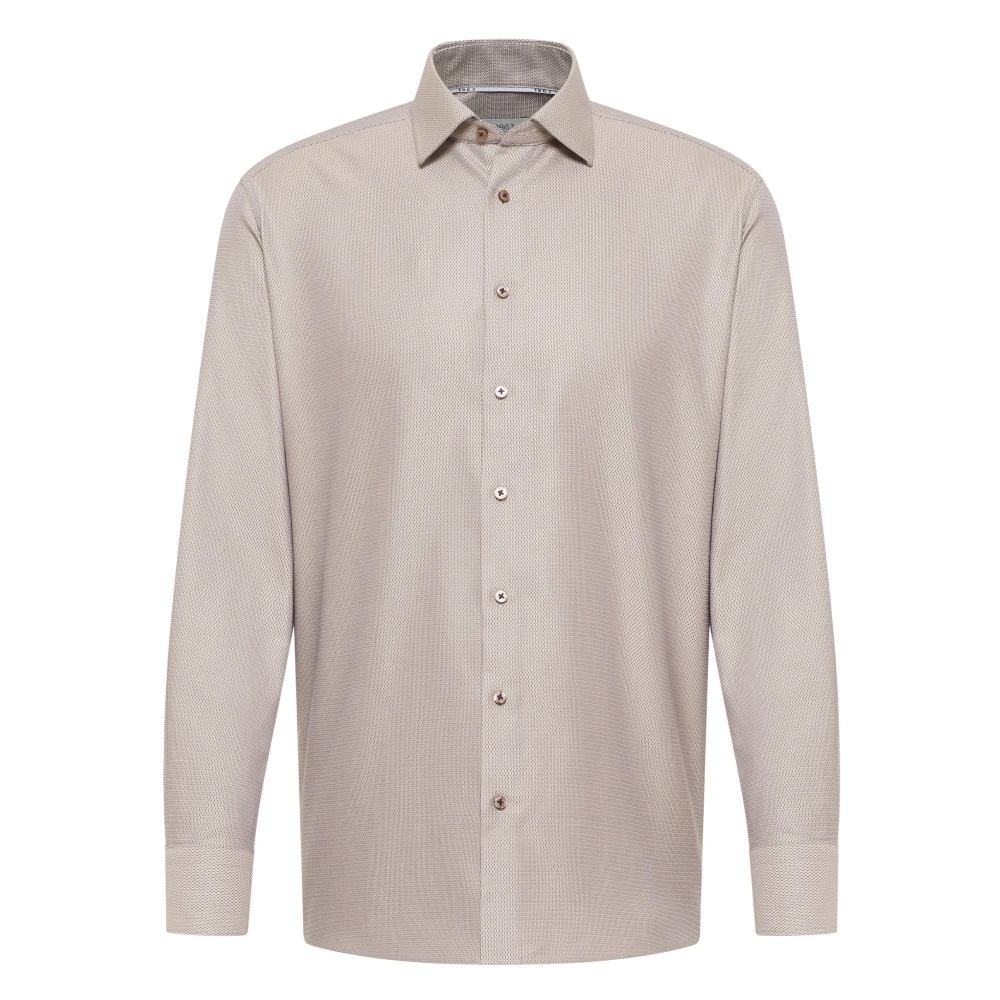 Eterna Taupe Overhemd Lange Mouw 1188 Beige Heren