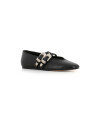 black-leather-ballerina-flat-shoes