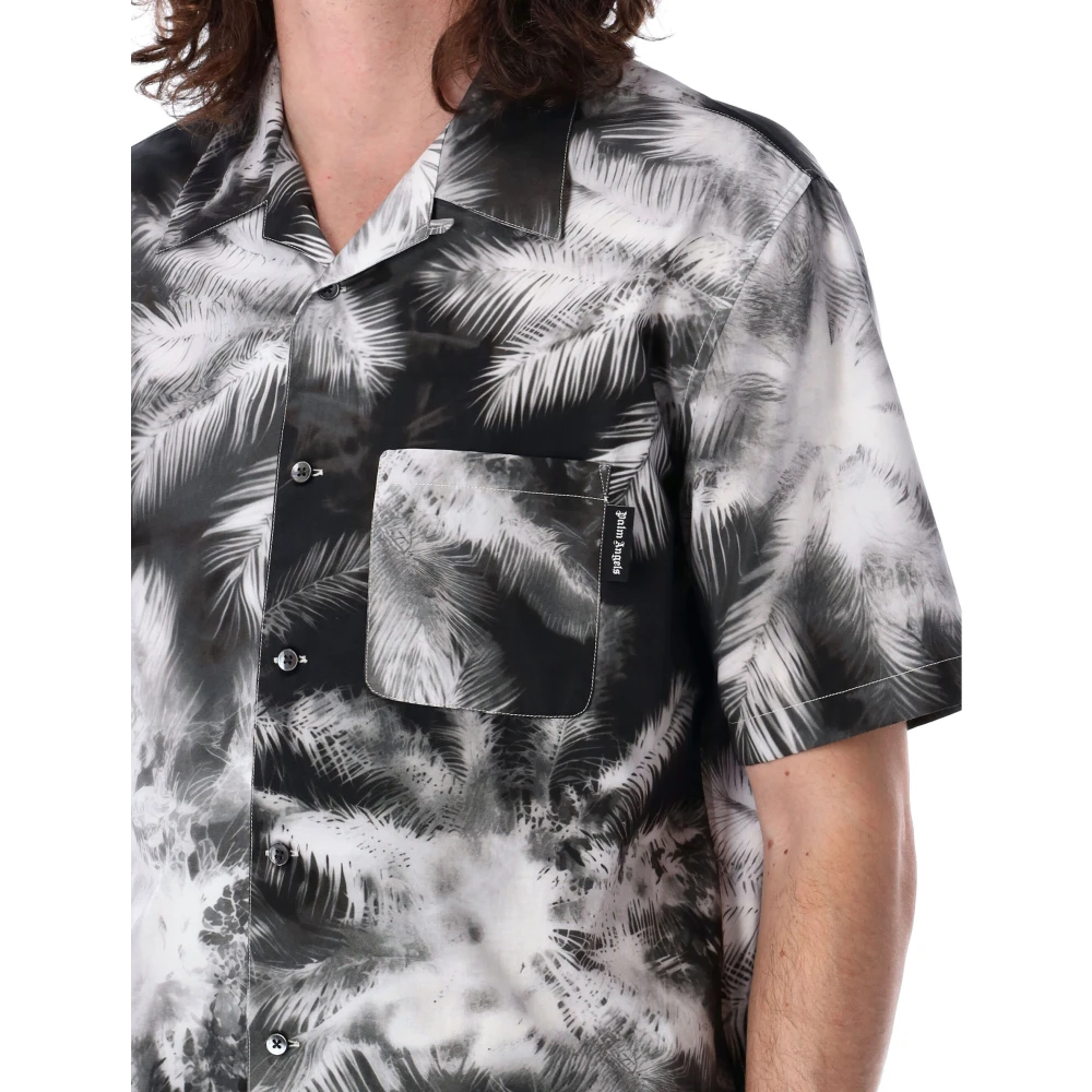 Palm Angels Zwart Blueprint Palms Shirt Multicolor Heren