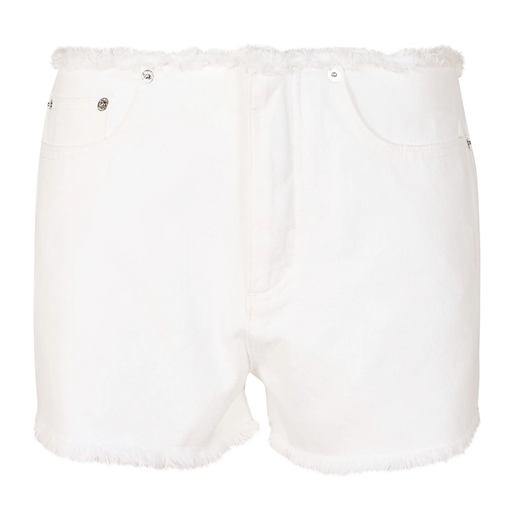 Michael Kors Denim Shorts met Raffelzoom White Dames