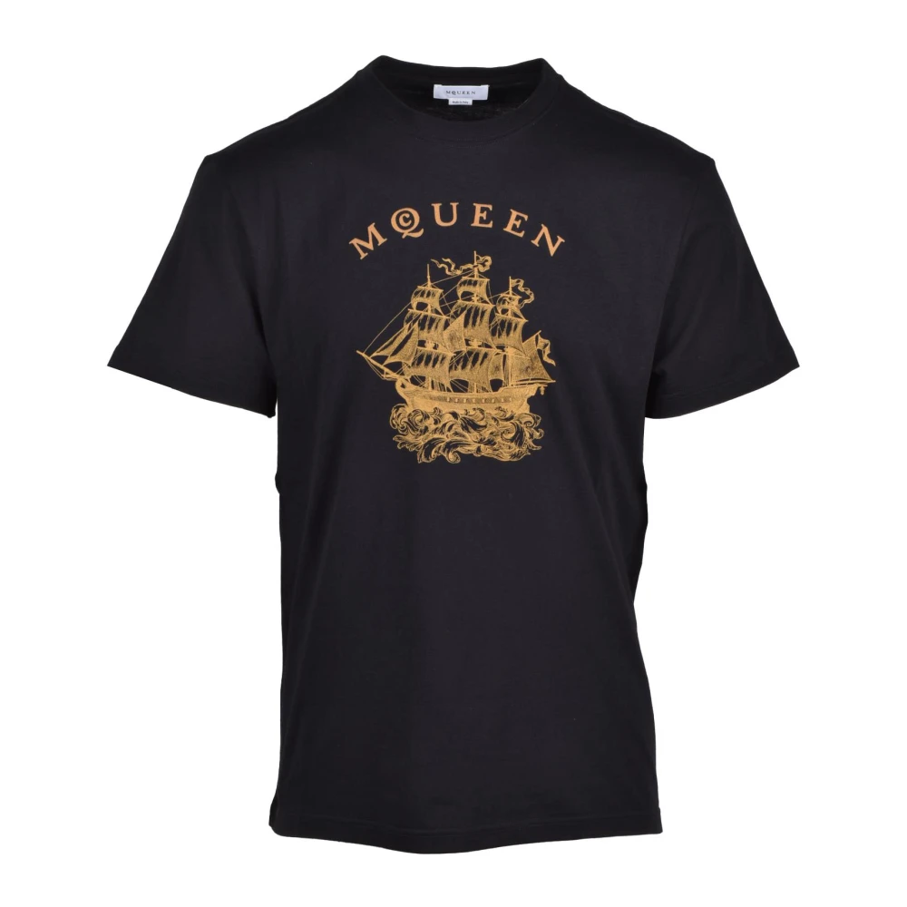 Alexander Mcqueen Men's Black Cotton T-Shirt - T-Shirts - S - Tops