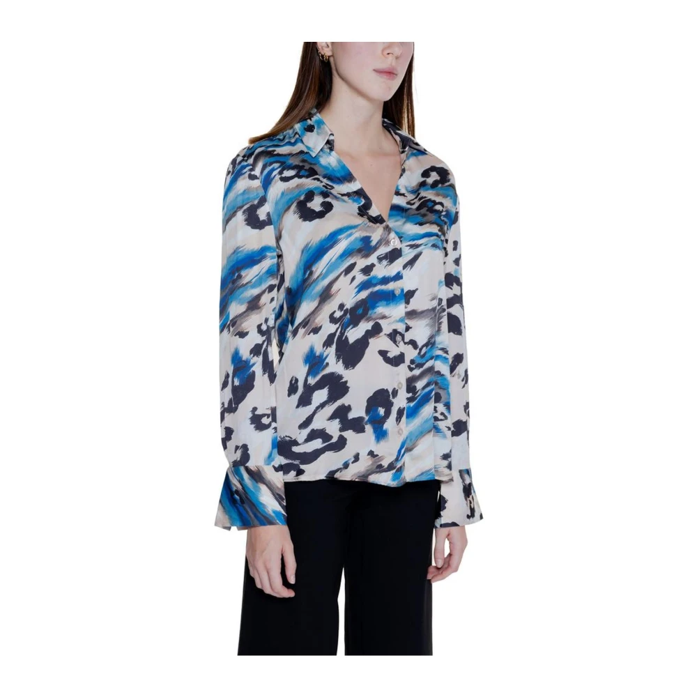 Guess Luipaardprint Lange Mouw Blouse Multicolor Dames