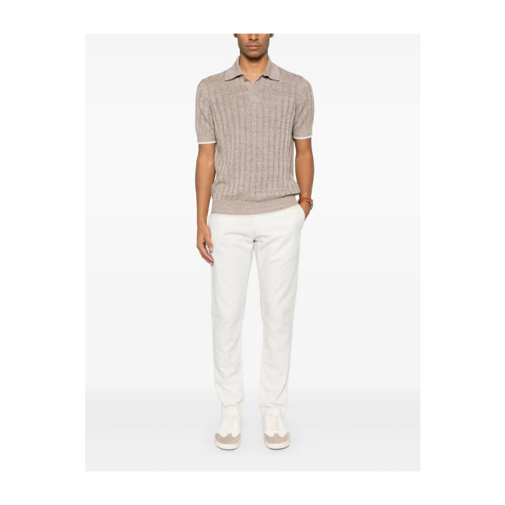 Jacob Cohën Beige Jeans met Witte Details Beige Heren