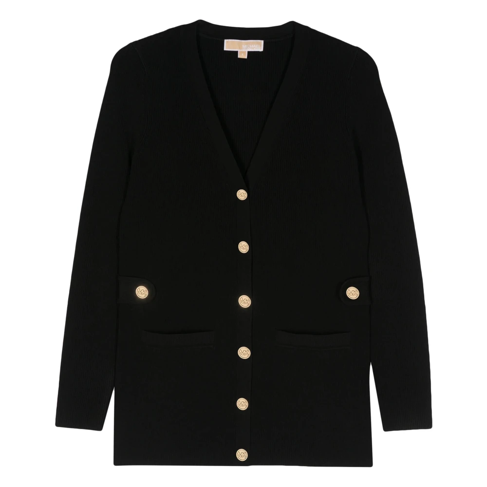 Michael Kors Zwarte Geribbelde Cardigan Casual Style Black Dames