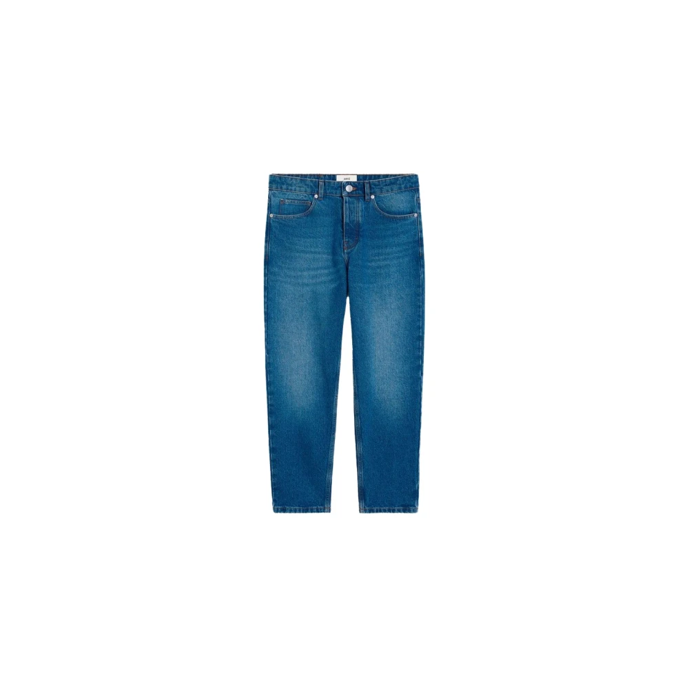 Ami Paris Gebruikte Blauwe Tapered Fit Jeans Blue Heren