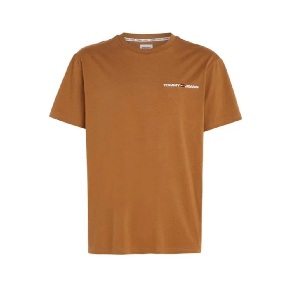 Tommy Jeans Geborduurd Logo T-Shirt Milieuvriendelijk Brown Heren