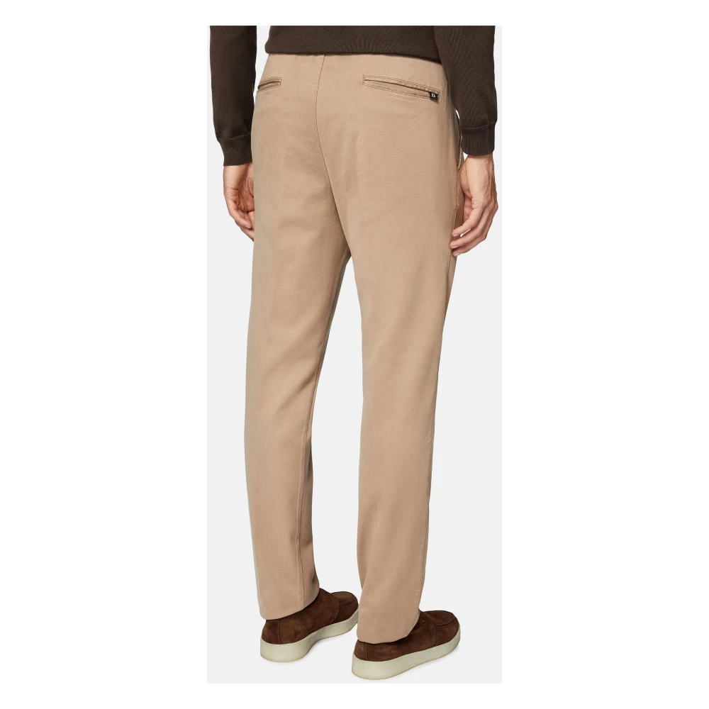 Boggi Milano City Broek van Stretch Katoen Tencel Beige Heren