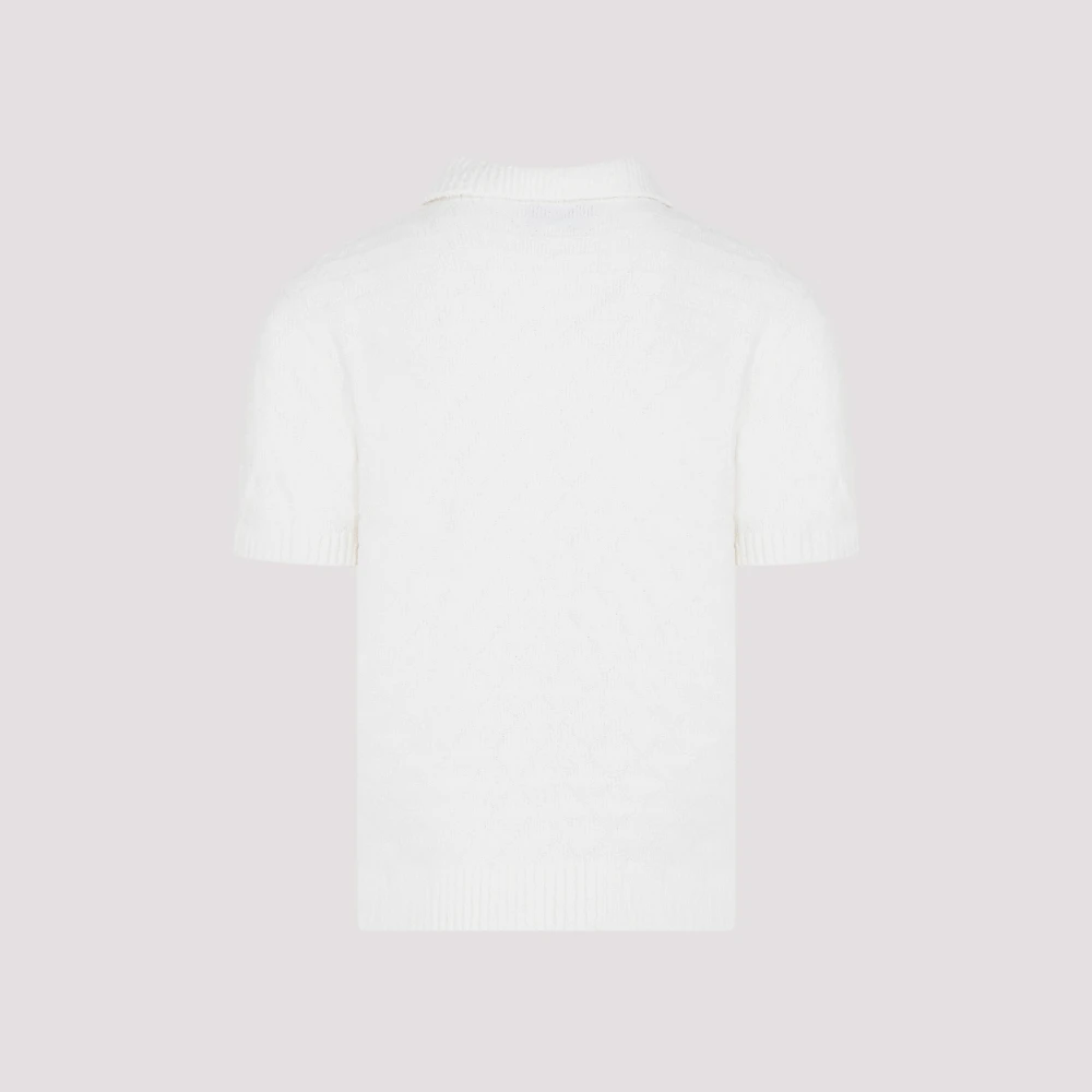 Casablanca Witte Triangle Boucl Polo Shirt White Heren