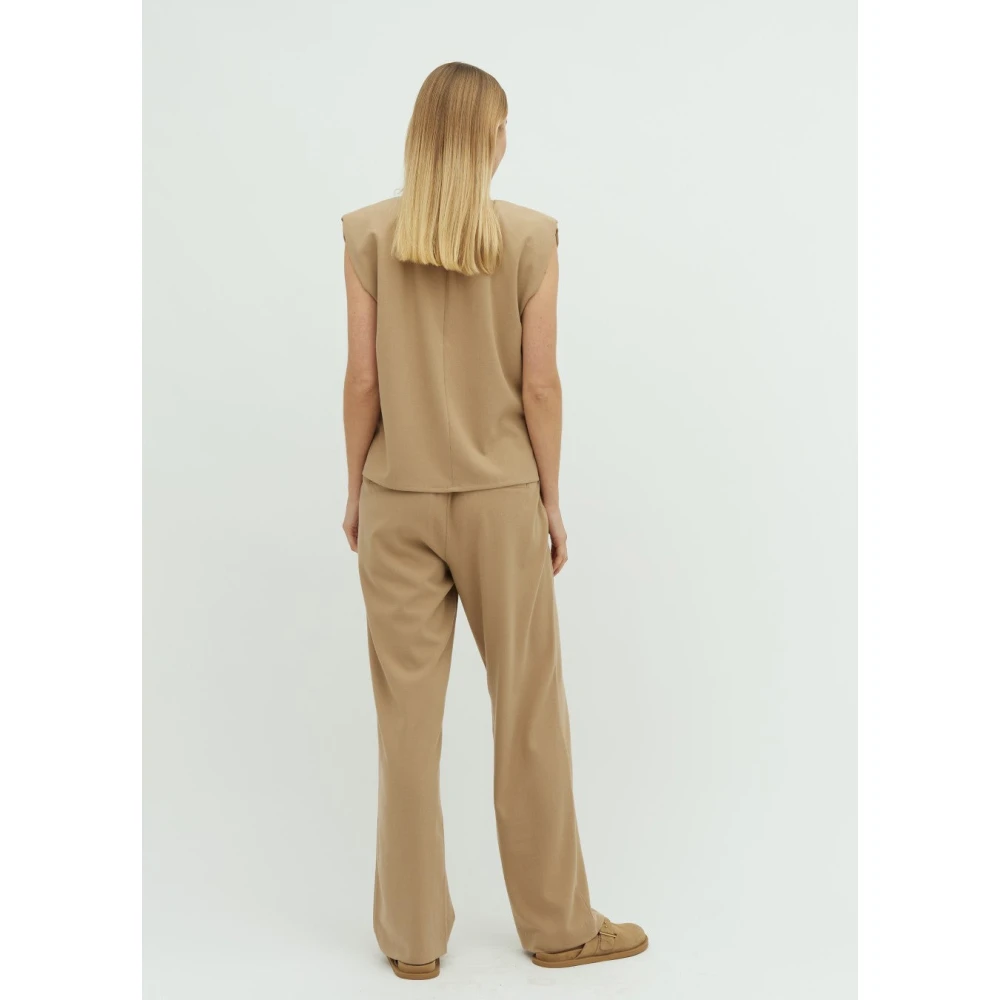 MbyM Beige Wide Leg Broek Emmett Beige Dames