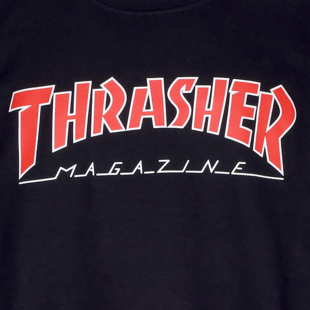 Thrasher Zwart Rood Crewneck Sweatshirt Black Heren