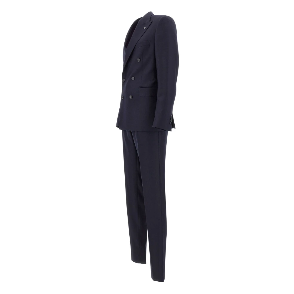 Tagliatore Navy Blue Wool Suit Dress Blue Heren
