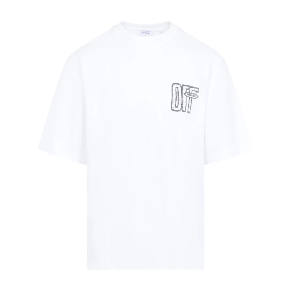 Off White White Off T-Shirts, Male, S, Motion Arrow Skate S/S Tee