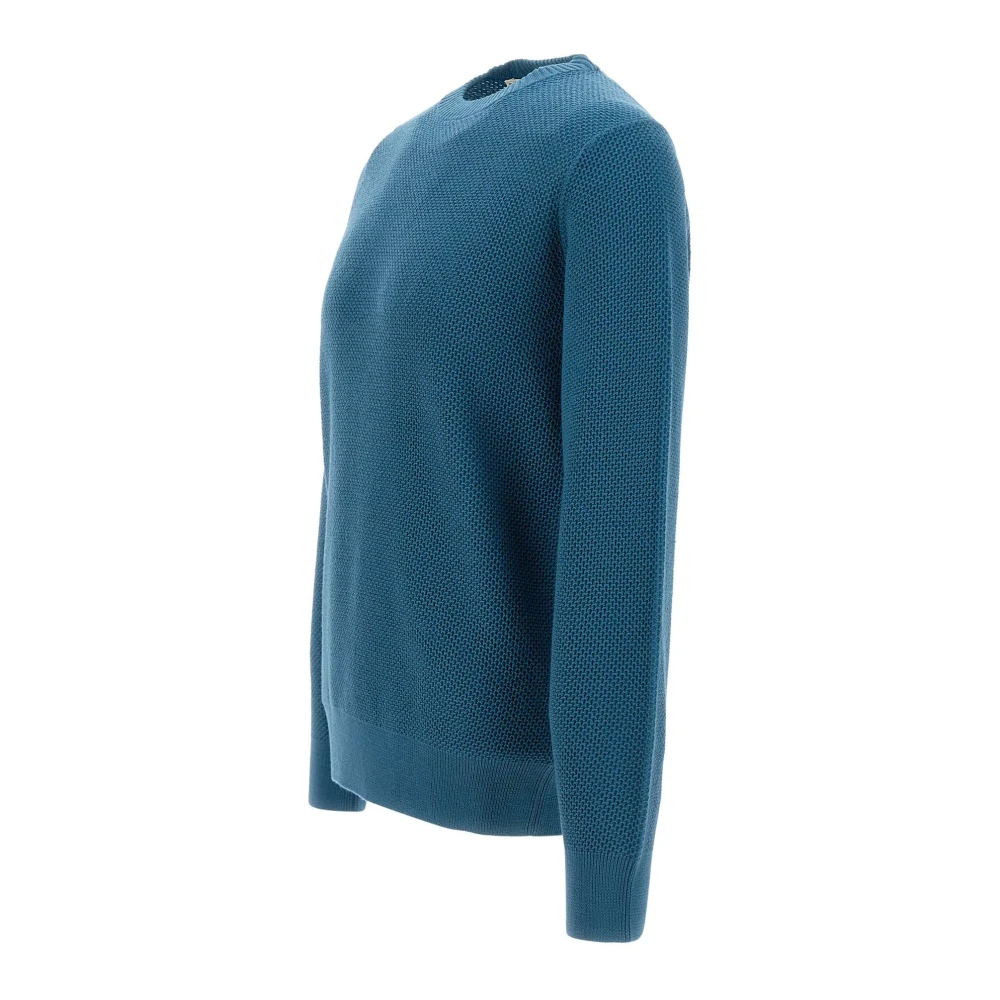 Filippo De Laurentiis Merino Wol Crew Neck Sweater Blue Heren