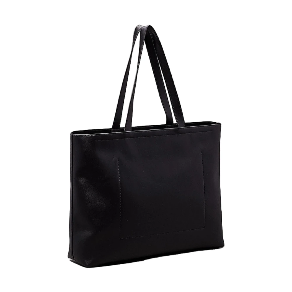 Calvin Klein Zwarte Eco Leren Tote Tas Black Dames