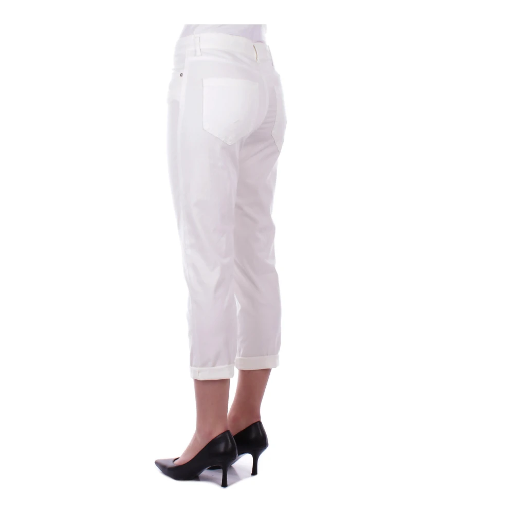 Dondup Witte broek met knoopsluiting White Dames