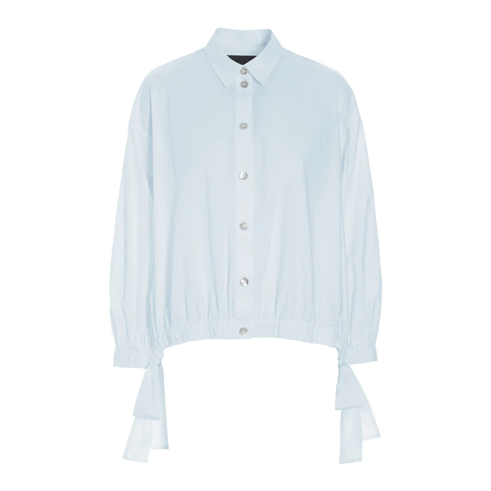 Bitte Kai Rand Cool Blue Katoenen Overhemd met Gerimpelde Zoom Blue Dames