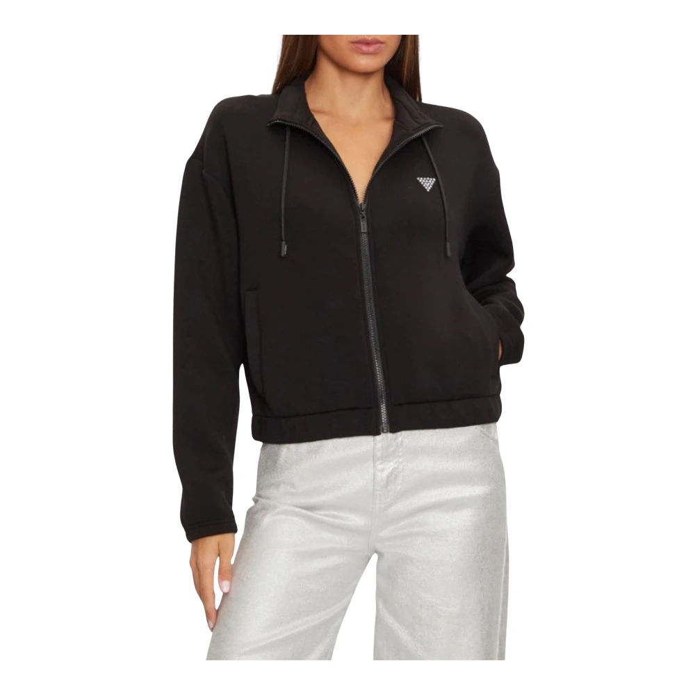 Guess Dames Scuba Rits Hoodie Black Dames