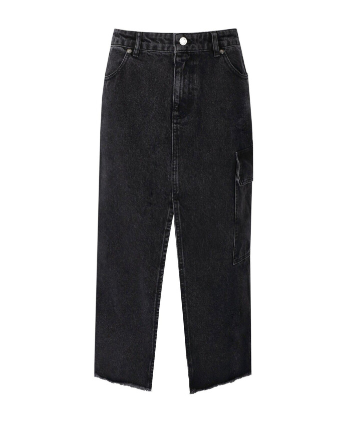 jupe-midi-en-denim-cargo-avec-franges