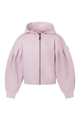Embroidered Zip-Up Cotton Hoodie