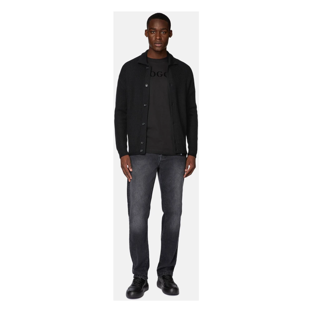 Boggi Milano Shirt Collar Cardigan Blue Heren