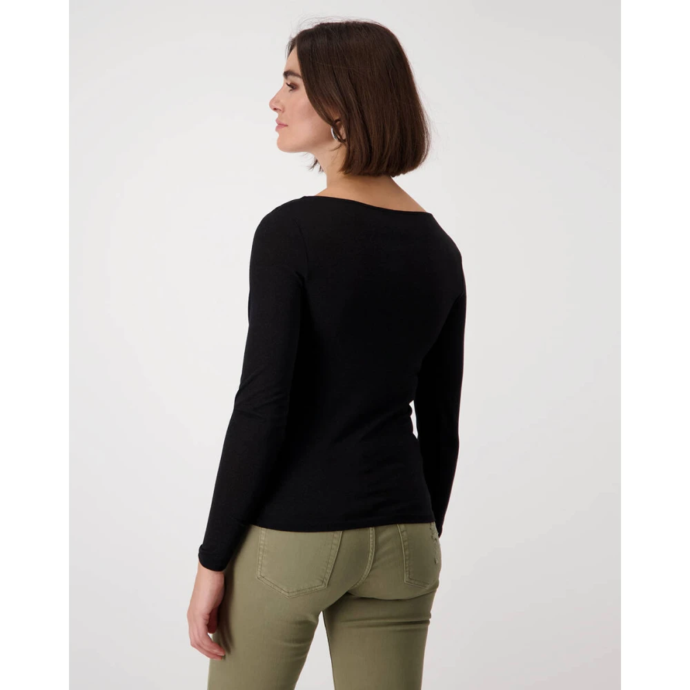 monari Stijlvolle Pullover T-shirt Black Dames
