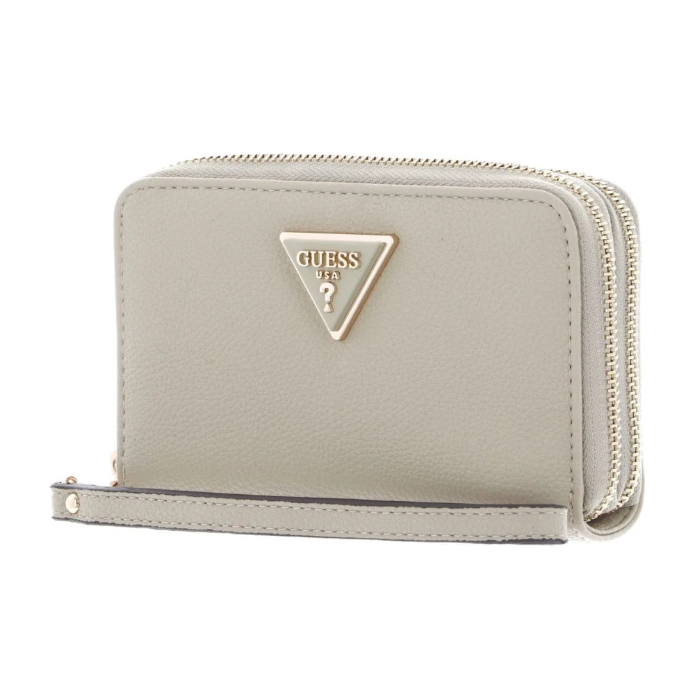 Guess Groene leren portemonnee XL model Gray Dames
