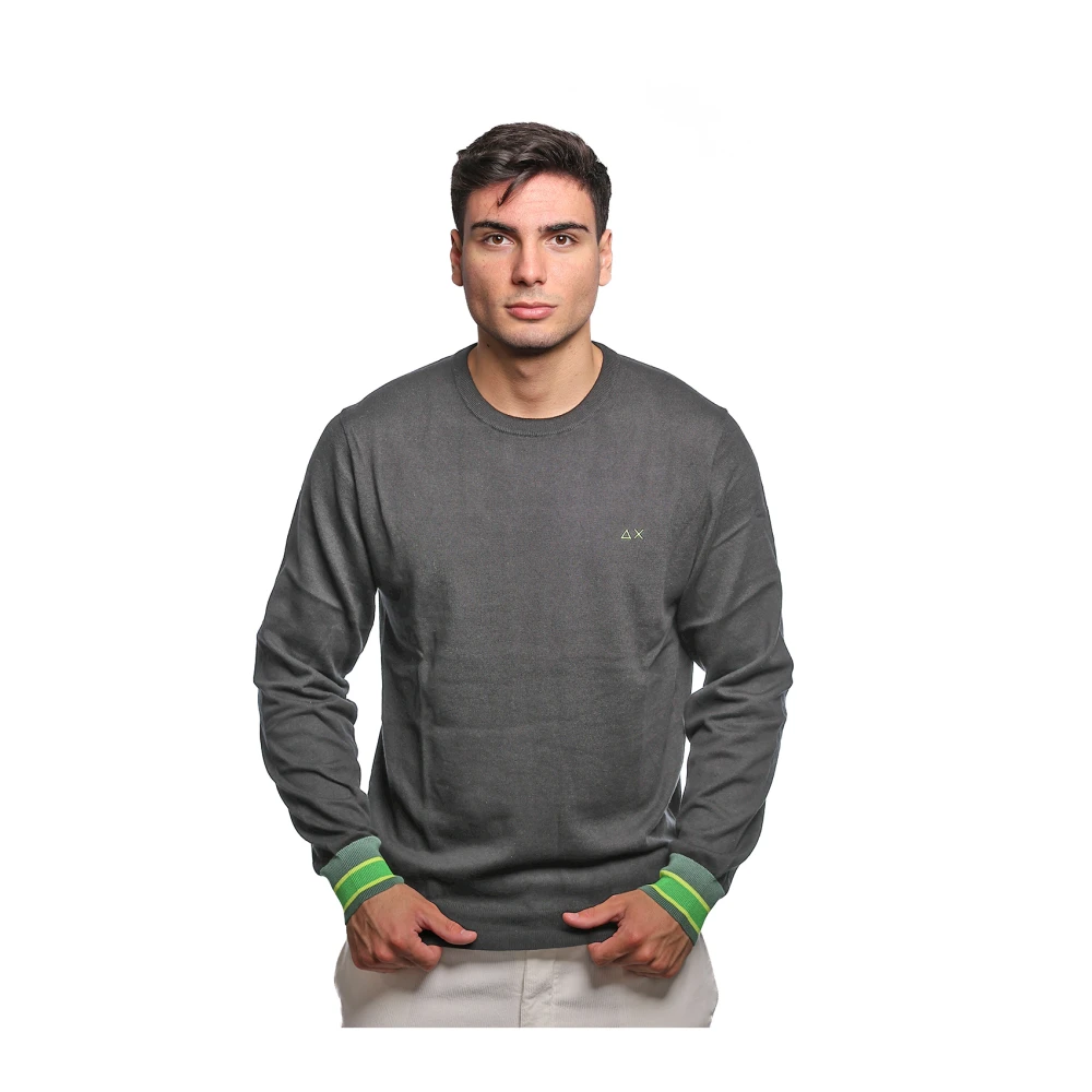 Sun68 Merino Wol Katoen Trui K44129 Black Heren