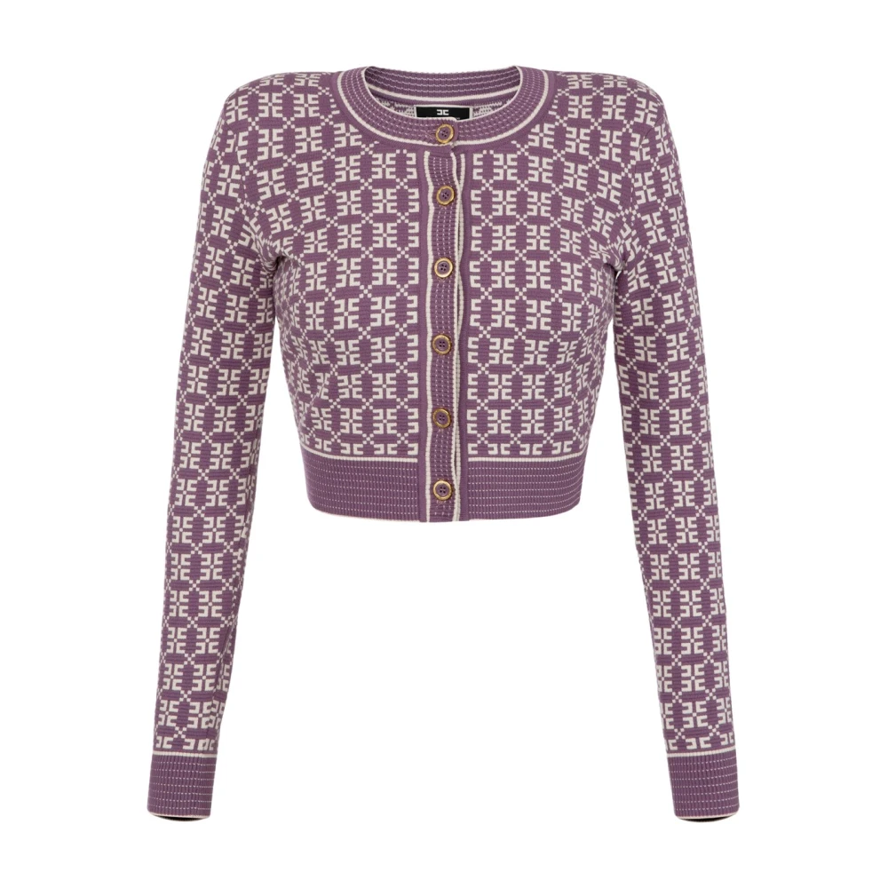 Elisabetta Franchi Stijlvolle Sweaters voor Vrouwen Purple Dames