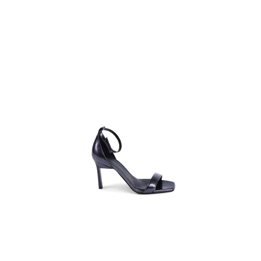 Calvin Klein Women's Black Leather Stiletto Heel Sandals - High Heel Sandals - 8 Uk - Shoes