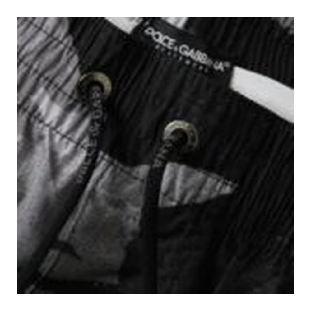 Dolce & Gabbana Camouflage Beachwear Shorts met Logo Black Heren