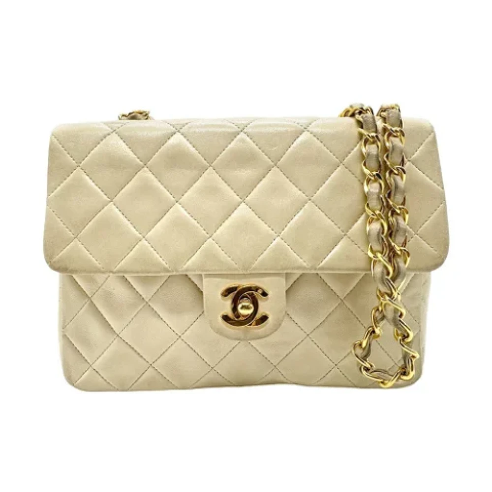 Chanel Vintage Pre-owned Leather chanel-bags Beige Dames
