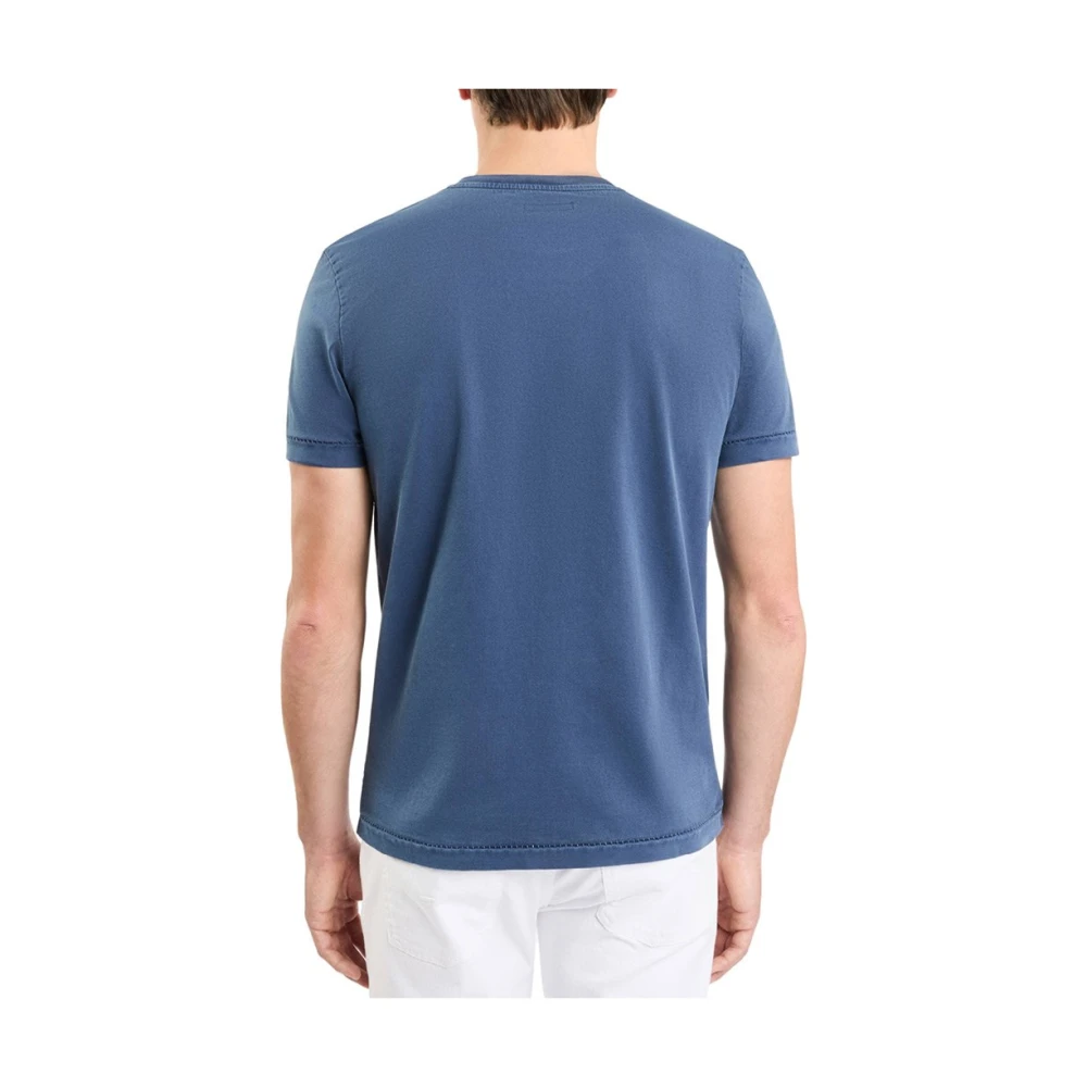 Fay Blauw Katoenen T-shirt met Zak Blue Heren