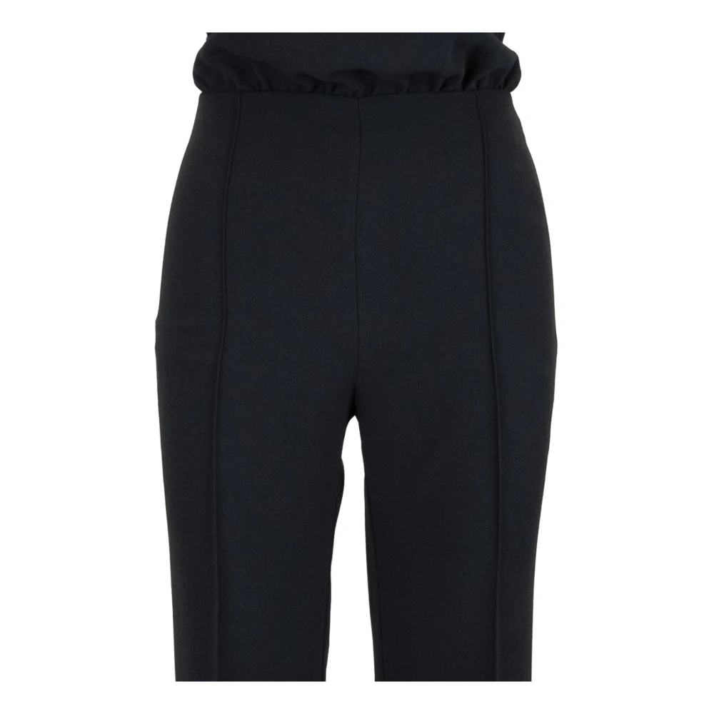 Elisabetta Franchi Gouden Geborduurde Jumpsuit met Rits Black Dames