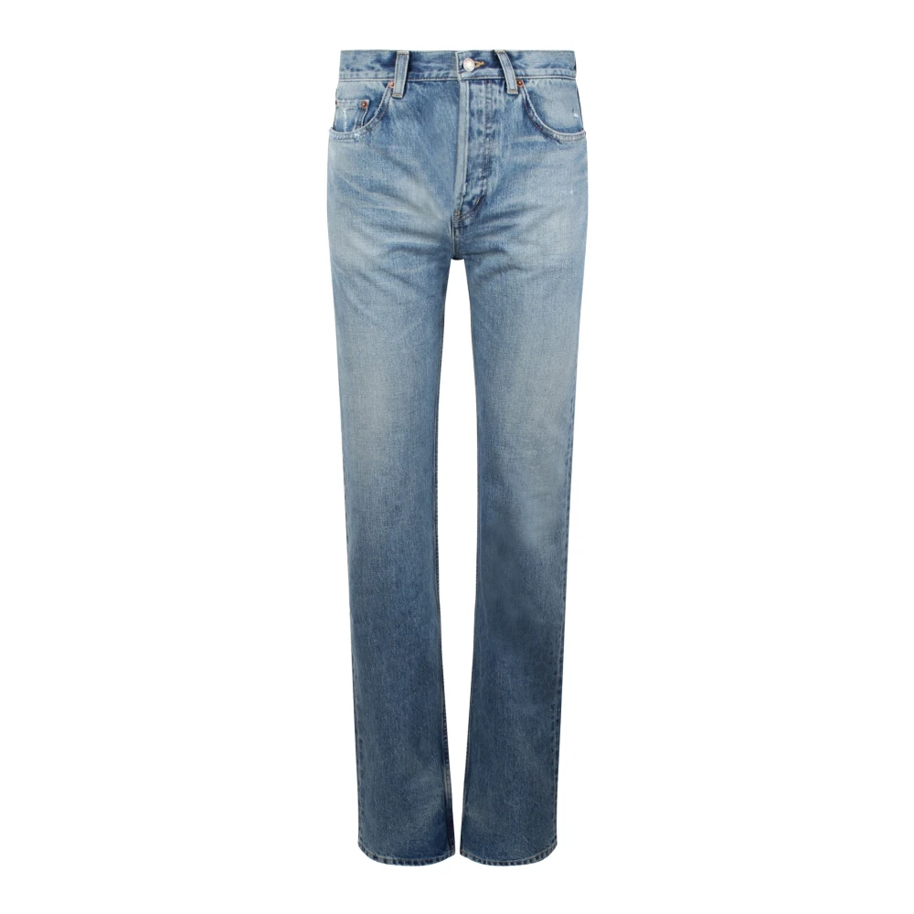 Saint Laurent Blauwe Denim Straight Leg Jeans Blue Dames