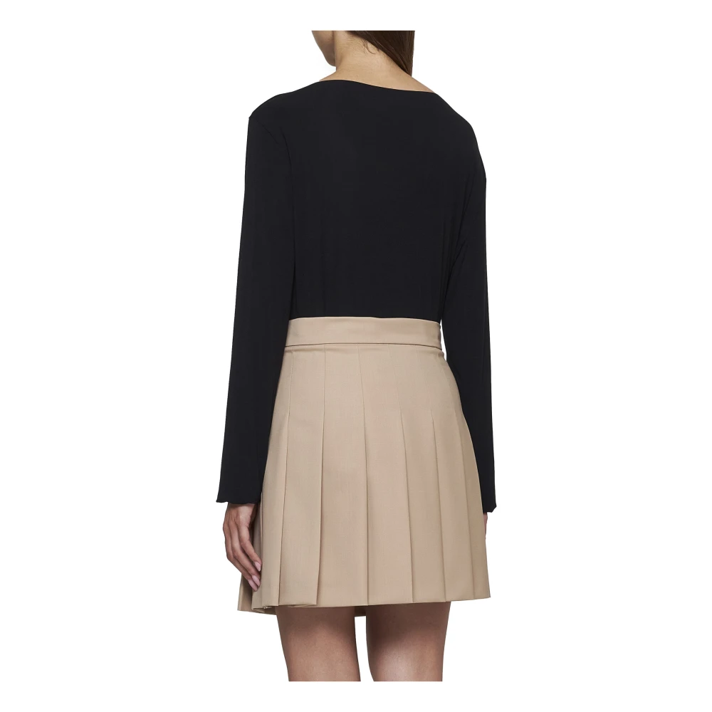 Max Mara Studio Angel Tan Geplooide Minirok Beige Dames