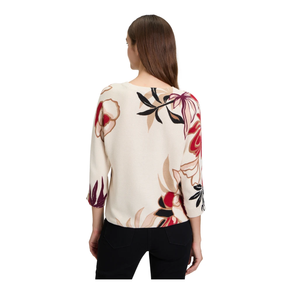 Betty Barclay Bloemen Paillet Trui Beige Dames